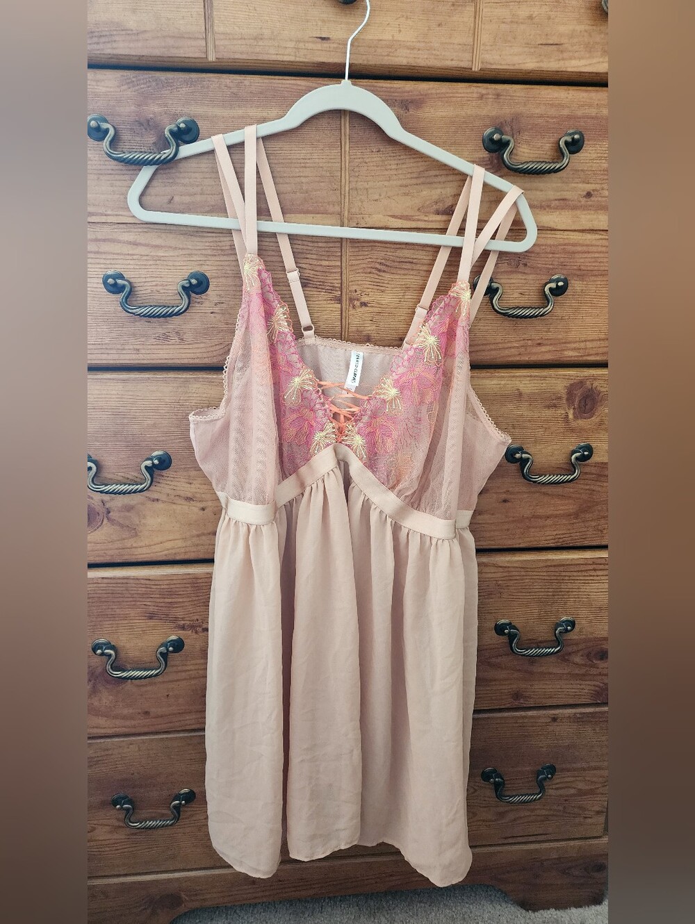 Cream And Pink Chemise
